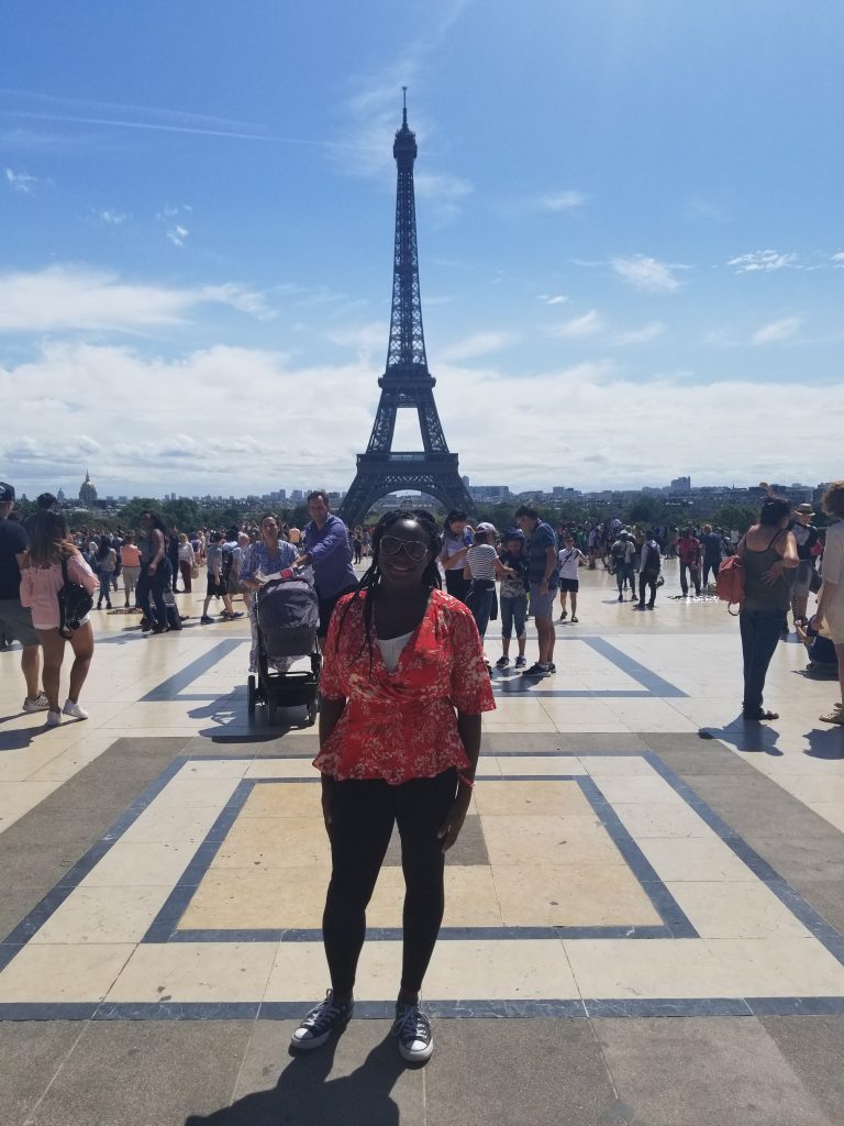 Chantal Warfield at the Eiffel Tower